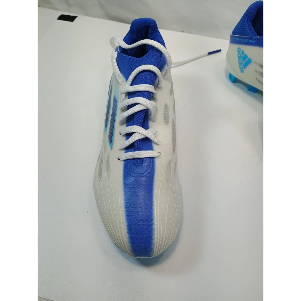 adidas X Speedflow.2 White Blue Soccer Cleats Plastic Lace Up Low Top